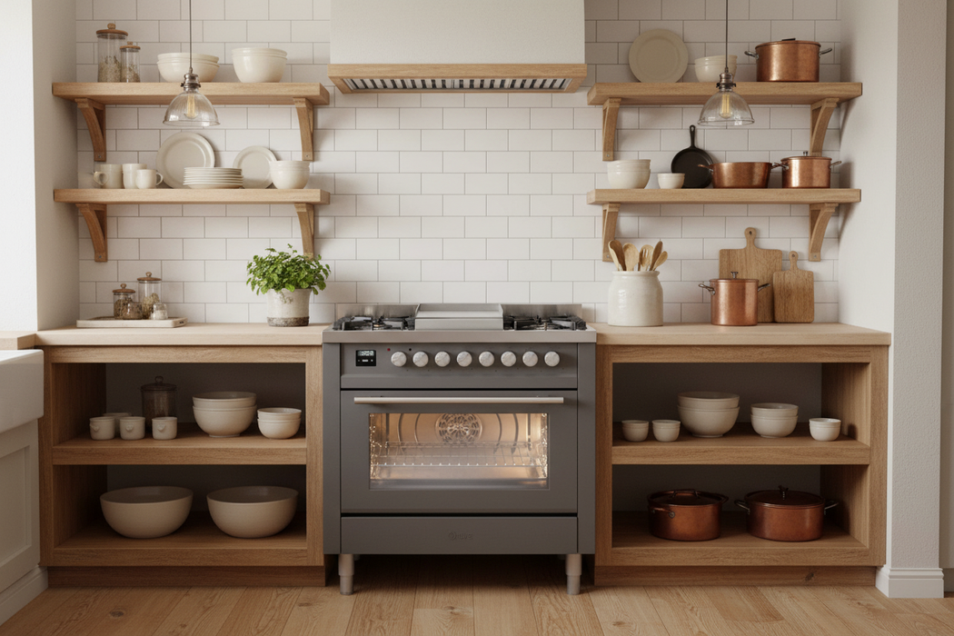 ILVE 36"Professional Plus Dual Fuel Range, Matte Graphite UP36FWMPMG