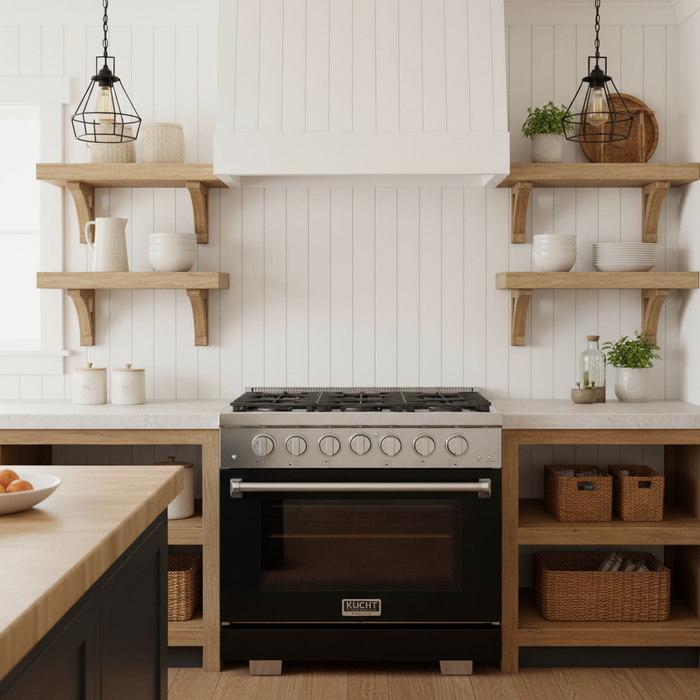 Kucht 36" Freestanding Professional Gas Range Liquid Propane KFX3600X/LP-BK