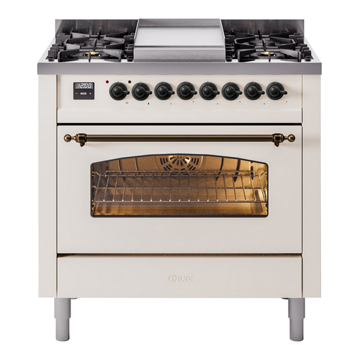 ILVE Nostalgie II 36" Dual Fuel Natural Gas Range, UP36FNMP