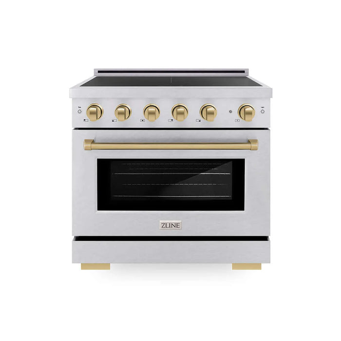 ZLINE 36" Paramount Induction Range, Cooktop, Electric Convection Oven, Satin Stainless Steel SINRSZ-36