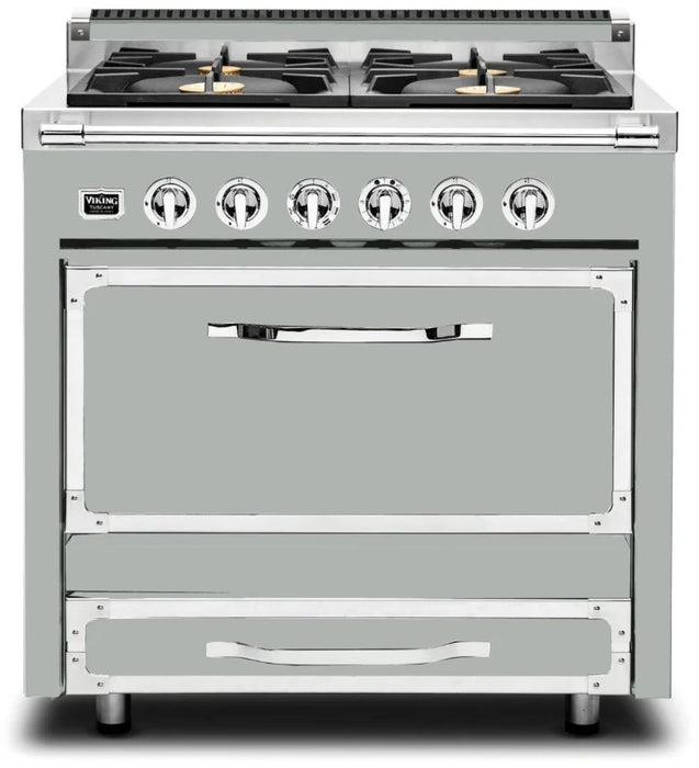 VIKING Tuscany Series 36" Dual Fuel Range, Arctic Grey TVDR3614BAG