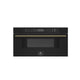 Forno 30" Microwave Drawer Black with Antique Brass — FMWDR3000-30BLK