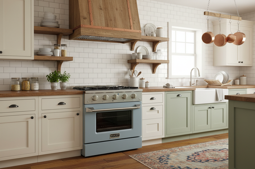 Kucht 30” Pro-Style Kitchen Dual Fuel Range in Light Blue - Front View