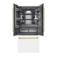 ZLINE 36" Built-In Bottom Freezer Refrigerator with Water Dispenser, Ice Maker, White Matte, Graphite Gray Interior, Champagne Bronze GRBIVZ-WM-36-CB