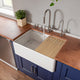 ALFI Brand 30" Smooth Apron Workstation Step Rim Fireclay Farm Sink ABFS3020