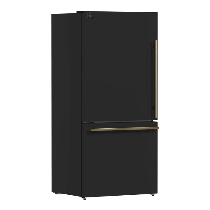 FORNO Espresso Milano 31" Left Swing Refrigerator FFFFD1786-31BLK