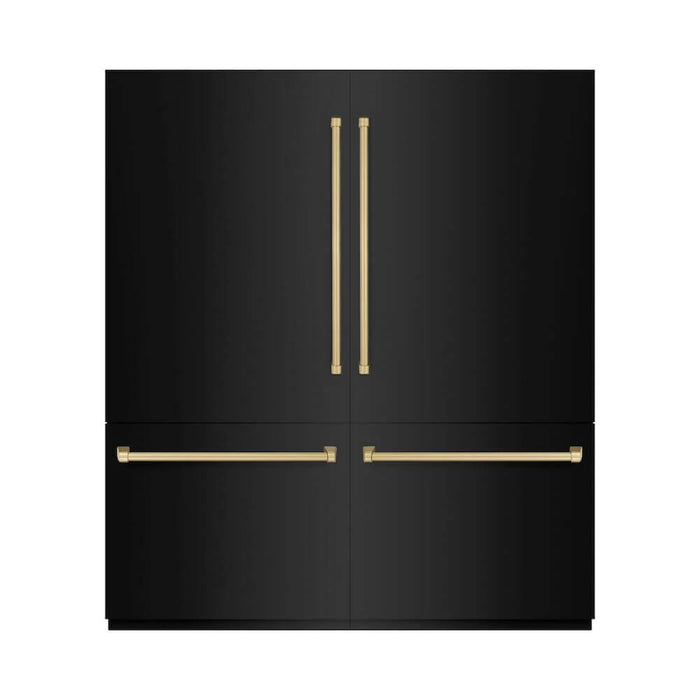 ZLINE 72" Built-In Bottom Freezer Refrigerator, Water Dispenser, Ice Maker, Black Stainless Steel, RBITZ-BS-72-CB