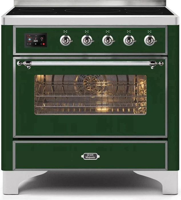 ILVE Majestic II 36" Induction Range Emerald Green Chrome Trim UMI09NS3EGC
