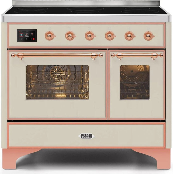 ILVE Majestic II 40" Induction Range Antique White Copper Trim UMDI10NS3AWP