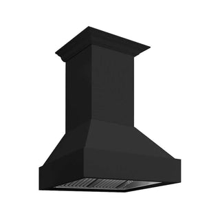 ZLINE Wooden Wall Mount Range Hood in Rustic Black Finish 355CC-30