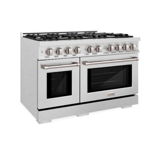 ZLINE 48" Select Dual Fuel Range Gas Cooktop Electric Convection Oven DuraSnow® Stainless Steel HDRS-48