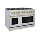 ZLINE 48" Select Gas Range Convection Gas Oven Stainless Steel Champagne Bronze HGRZ-48-CB