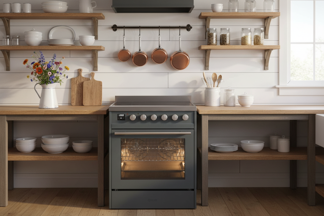 ILVE 30"Professional Plus Induction Range, Blue Grey UPI304WMPBG