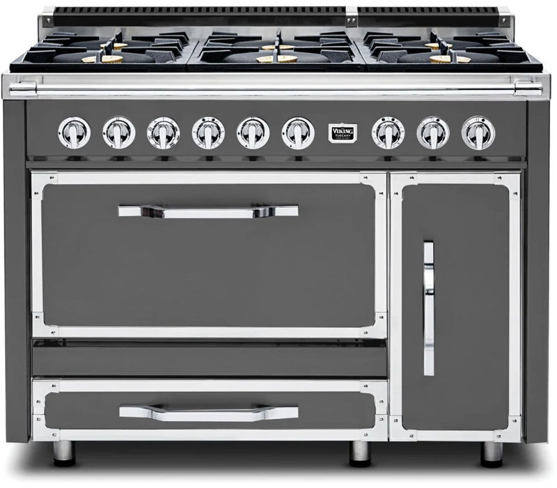 VIKING Tuscany Series 48" Dual Fuel Range, Damascus Grey TVDR4816BDG