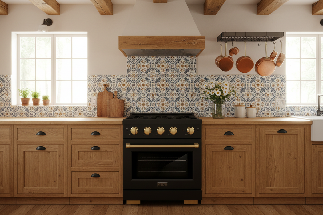 ZLINE 30" Paramount Induction Range, Cooktop, Electric Convection Oven, Accents SINRBZ-30