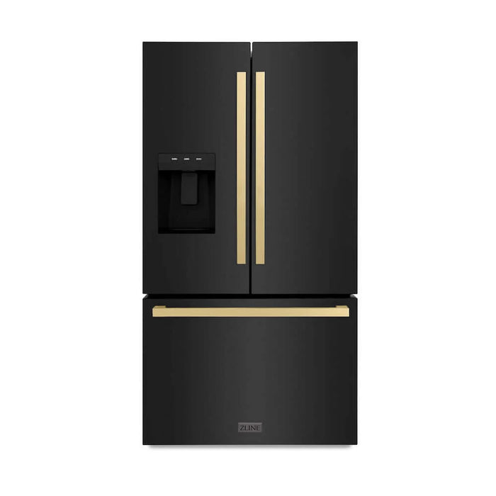 ZLINE 36" Refrigerator, Water, Ice Dispenser, Black Stainless, RSMZ-W36-BS-FCB