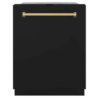ZLINE 24" Autograph Tall Tub Dishwasher, Polished Gold, DWMTZ-BLM-24-G