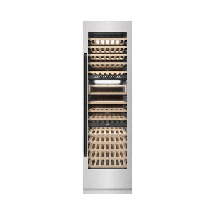 ZLINE 24"Triple Zone 100 Bottle Column Wine Cooler, DuraSnow®  Stainless Steel Matte Black RCWVZ-SN-24-MB
