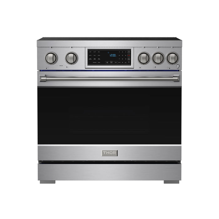 THOR Kitchen 36" 6 Professional Smooth Glass Top Induction Range - Front View