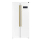 Forno Espresso Salerno 33" Refrigerator White Antique Brass Handles — FFRBI1805-33WHT