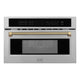 ZLINE Autograph Edition 30" Built-in Convection Microwave Oven, Stainless Steel, Helix Handle MWOZ-30-KCB