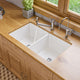 ALFI brand White 32" Double Bowl Fireclay Kitchen Sink ABF3219DUD-W