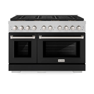 ZLINE 48" Paramount Gas Range DuoPro™ Cooktop, Dual Ovens PSGRS-BLM-48