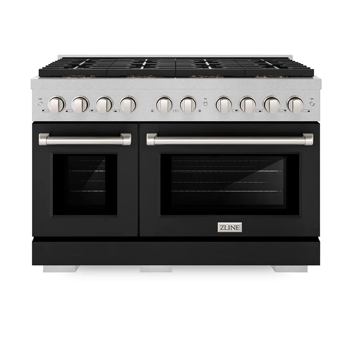 ZLINE 48" Paramount Dual Fuel Range DuoPro™ Cooktop, Dual Ovens PSDRS-BLM-48