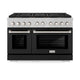 ZLINE 48" Paramount Gas Range DuoPro™ Cooktop, Dual Ovens PSGRS-BLM-48