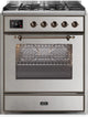 ILVE Majestic II 30" Liquid Propane Dual Fuel Range Stainless Steel Bronze Trim UM30DNE3SSBLP