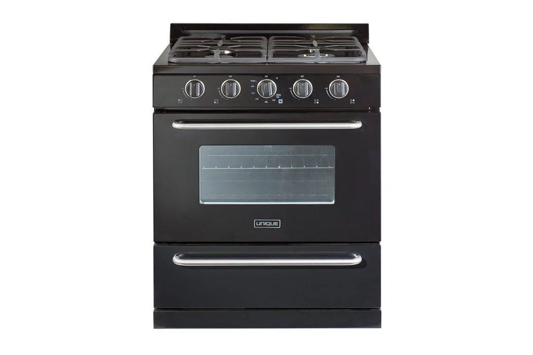 UNIQUE 30" Classic Retro Offgrid Range, Large Power burner, UGP-30G OF1 B