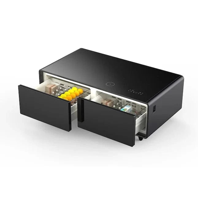 FORNO Evoluto 51" Smart Coffee Table – Dual Fridge Drawers Black FCTFR7006-51BLK