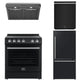 Forno Espresso 30" Elec. Range, Hood, Fridge and Dishwasher in Black — FBDL-006-02US