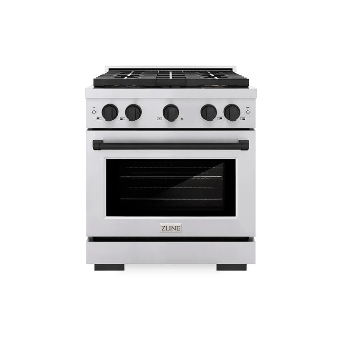 ZLINE 30" Paramount Dual Fuel Range DuoPro™ Cooktop, Electric Convection Oven PSDRSZ-30-MB
