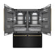 ZLINE Autograph Edition 60" French Door Built-In Bottom Freezer Refrigerator, Water/Ice, Black SS, Graphite Interior, Helix Handles GRBIVZ-BS60KCB
