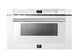 Forno 24" Microwave Drawer White with Antique Brass — FMWDR3000-24WHT
