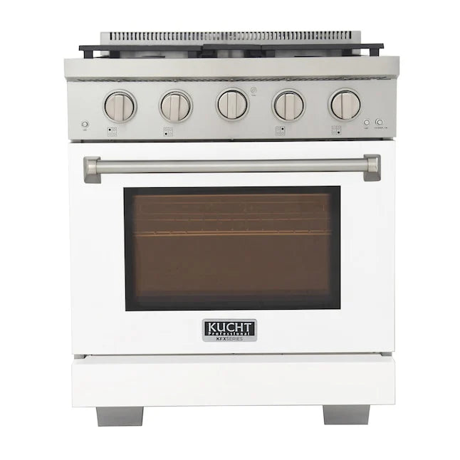 Kucht 30"  Professional Natural Gas Range, 4 Burners, KFX300-W