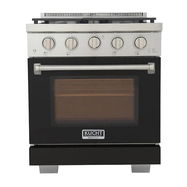 Kucht 30" Professional Propane Range, 4 Burners, KFX300/LP-BK