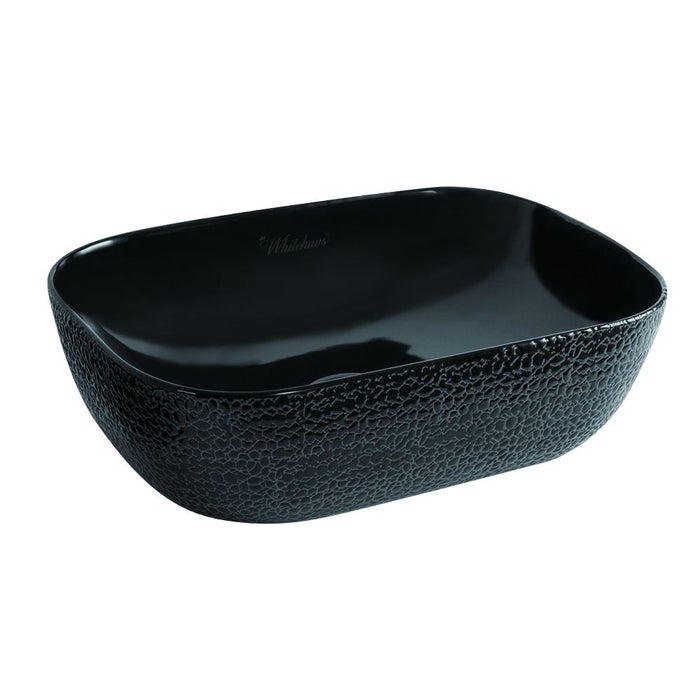 Whitehaus 20" Rectangular Above Mount Basin, Embossed Exterior, Smooth Interior WH71302-F04