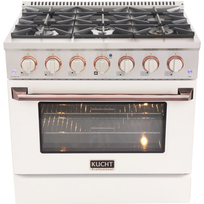 KUCHT 36" Freestanding Gas Range, KNG361-W-Rose