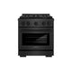 ZLINE 30" Paramount Dual Fuel Range DuoPro™ Cooktop, Electric Convection Oven, Black Satin Stainless Steel PSDRBS-30