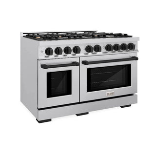 ZLINE 48" Select Gas Range Convection Gas Oven Stainless Steel Matte Black HGRZ-48-MB