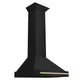 ZLINE 30" Wall Range Hood in Black Stainless Steel, Champagne Bronze BSKB4Z-30-CB