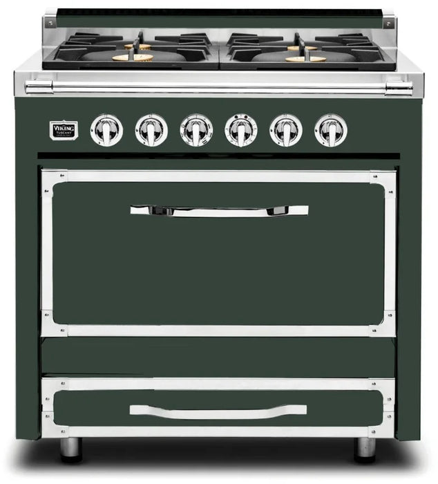 VIKING Tuscany Series 36" Dual Fuel Range, Blackforest Green TVDR3614BBF