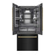 ZLINE 36" Built-In Bottom Freezer Refrigerator with Water Dispenser, Ice Maker, Black SS, Graphite Gray Interior, Polished Gold GRBIVZ-BS-36-G