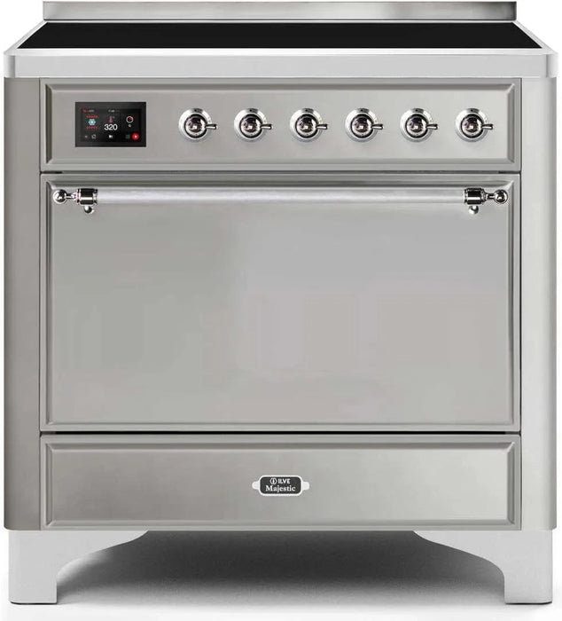 ILVE Majestic II 36" Induction Range Stainless Steel Chrome Trim UMI09QNS3SSC