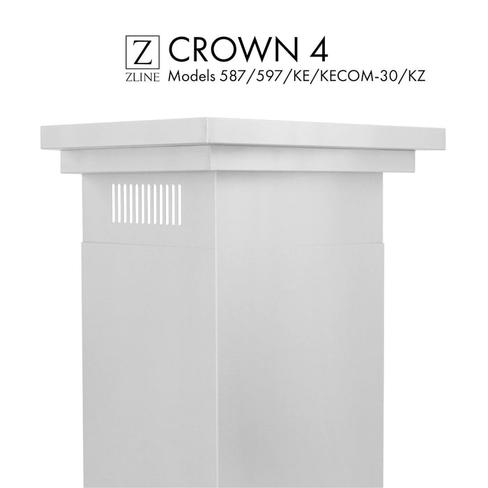 ZLINE Crown Molding #4 for Wall Range Hood, CM4-587/597/KE/KECOM-30/KZ