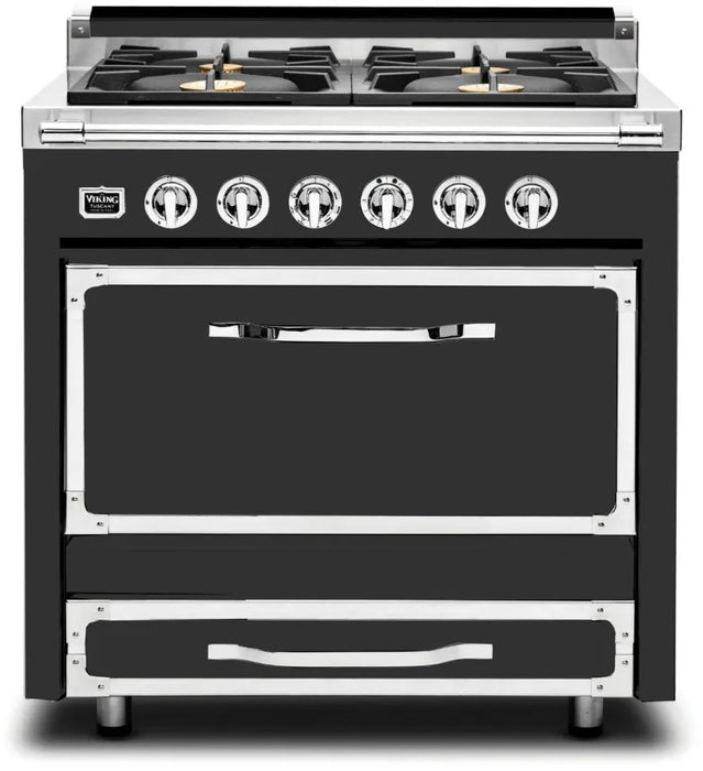 VIKING Tuscany Series 36" Dual Fuel Range, Cast Black TVDR3614BCS