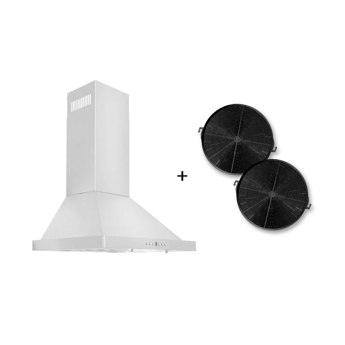 ZLINE Recirculating Wall Mount Range Hood, Charcoal Filters, Stainless Steel KB-CF