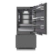 ZLINE 36" Panel Ready Built-In Bottom Freezer Refrigerator,Water Dispenser, Ice Maker,Graphite Gray Polished Gold GRBITZ-36-G